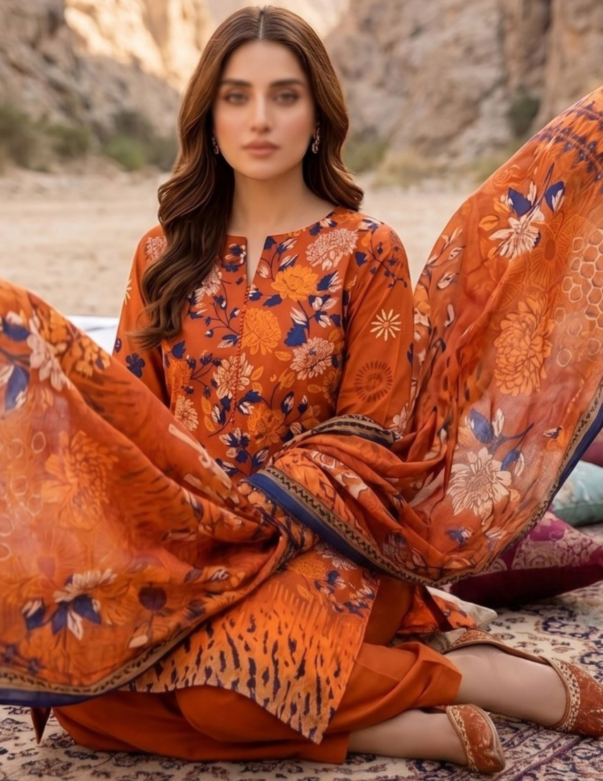 Elegant Pakistani Lawn Suit for Women – Unstitched