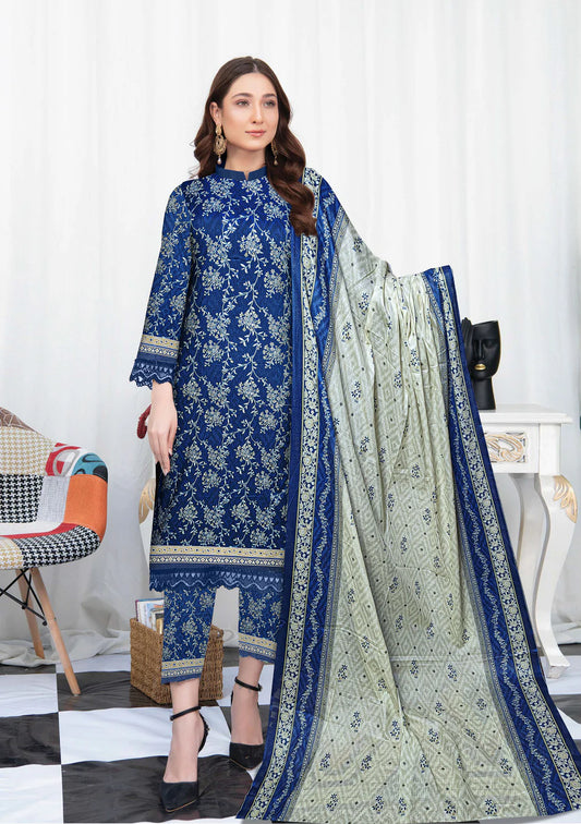 3-Piece Premium unstitched Lawn suit with Lawn printed Dupatta(Unstitched)