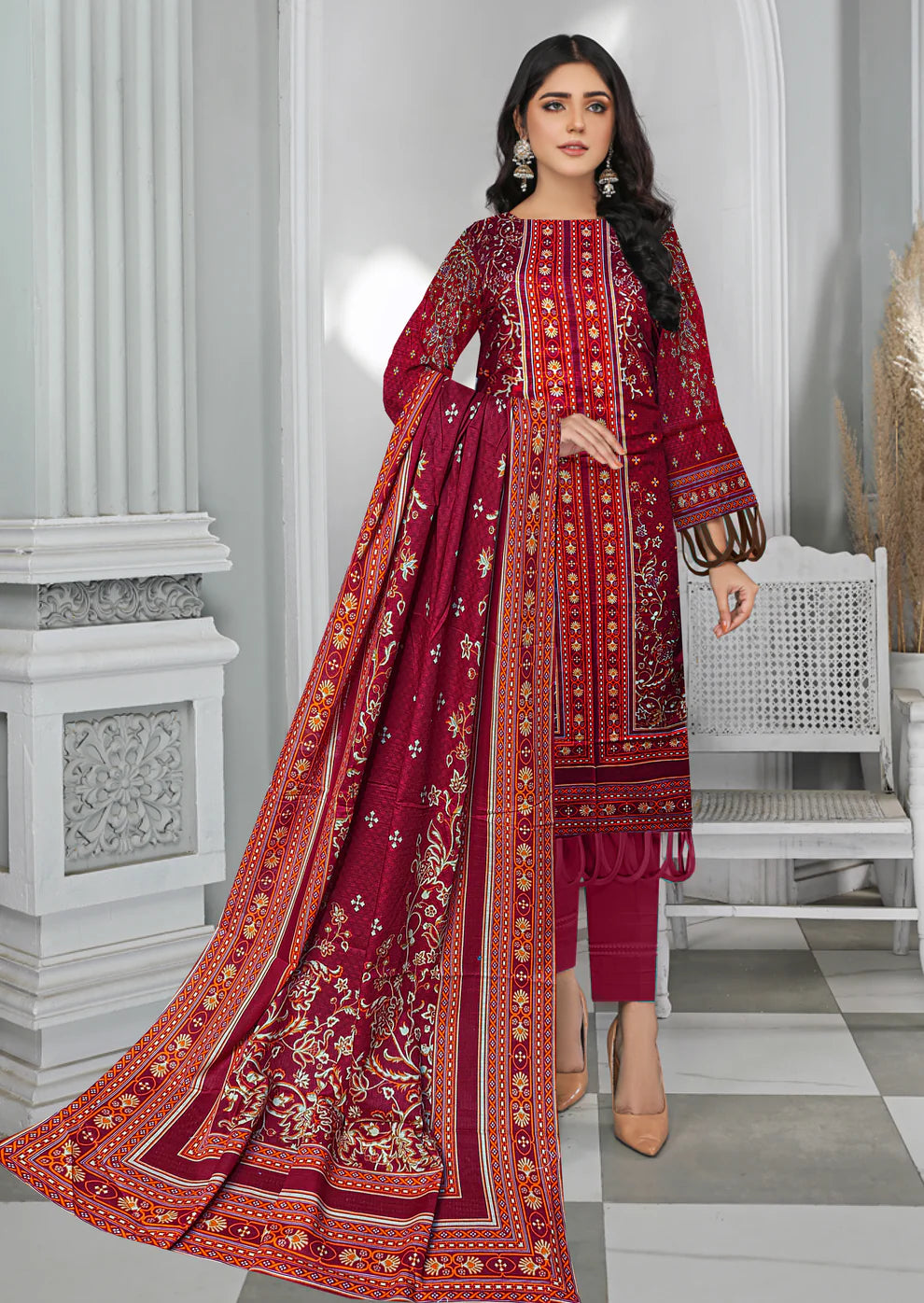 Classic 3 Piece Khadar Unstitched Winter Dress