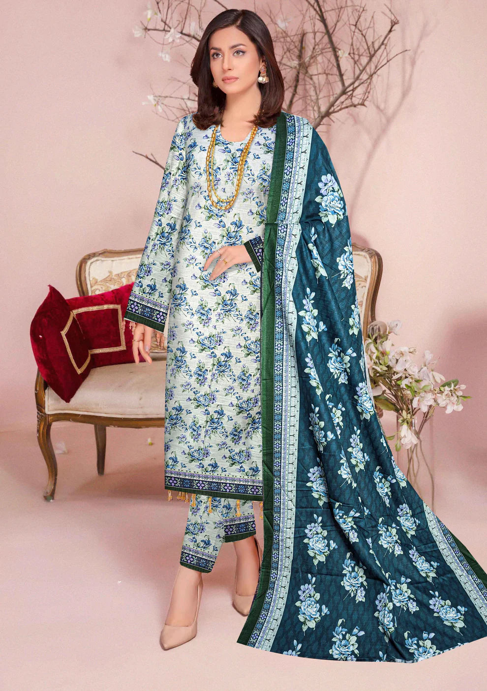 Soft & Warm Khadar Fabric 3 Piece Unstitched Suit