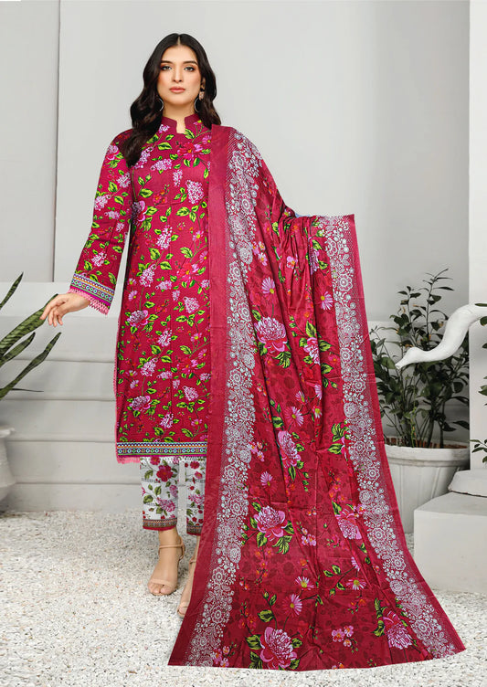 3-Piece Lawn Suit – Shirt, Trouser & Dupatta