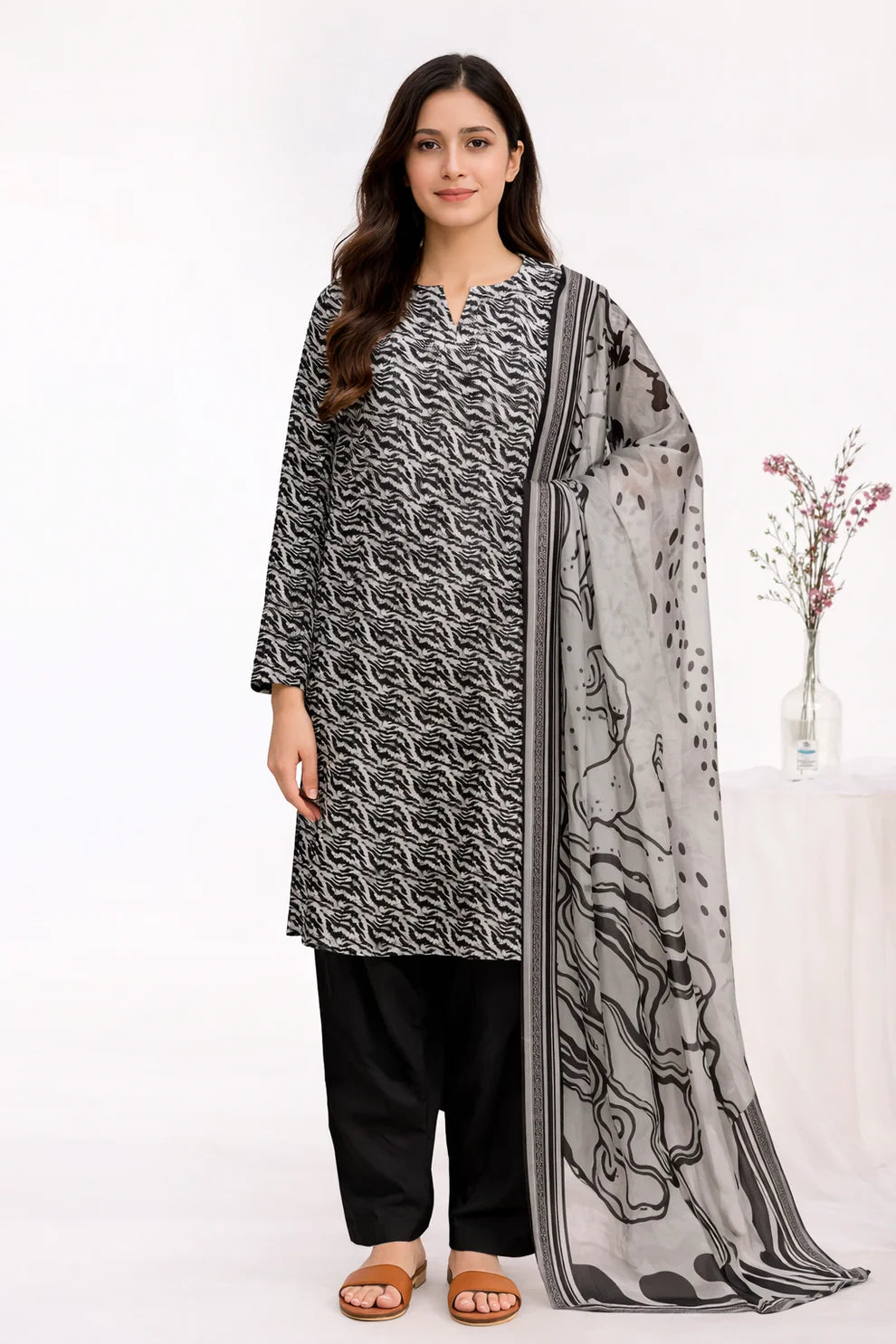 Premium Fabric 3-Piece Lawn Suit Set