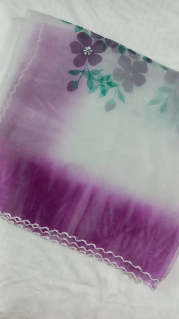 Organza Handpainted Duppatta for Women