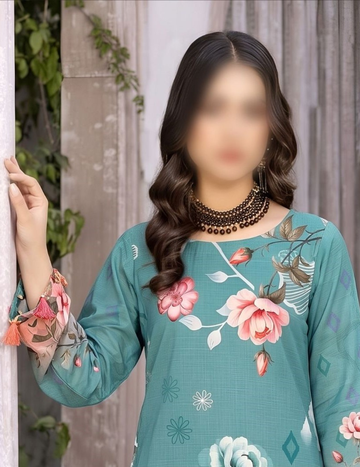 Graceful 3 Pc Slub Lawn Suit with Printed Voile Dupatta