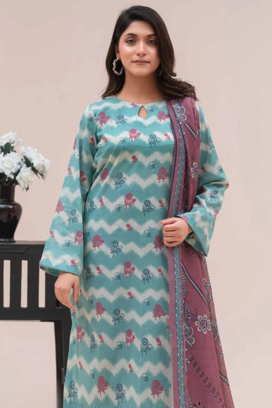 3-Pc Premium Printed Lawn suit with Lawn dupatta(Unstitched)