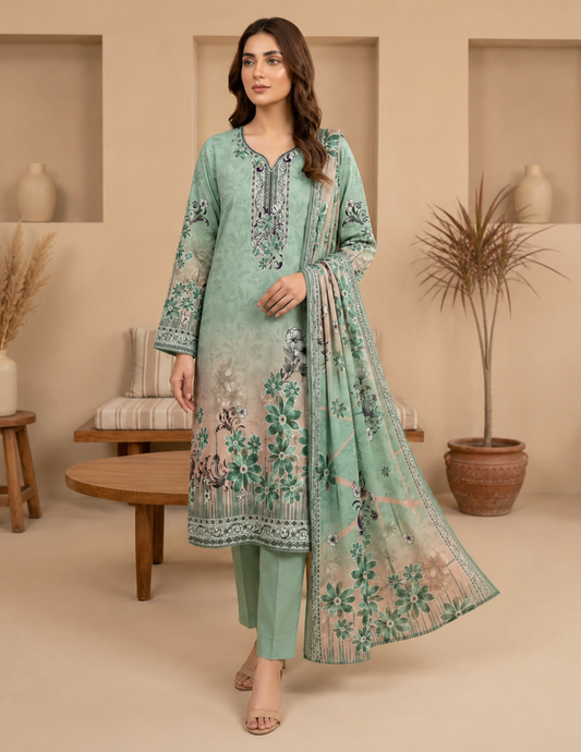 Digital Lawn Printed 3-Piece Unstitched Suit