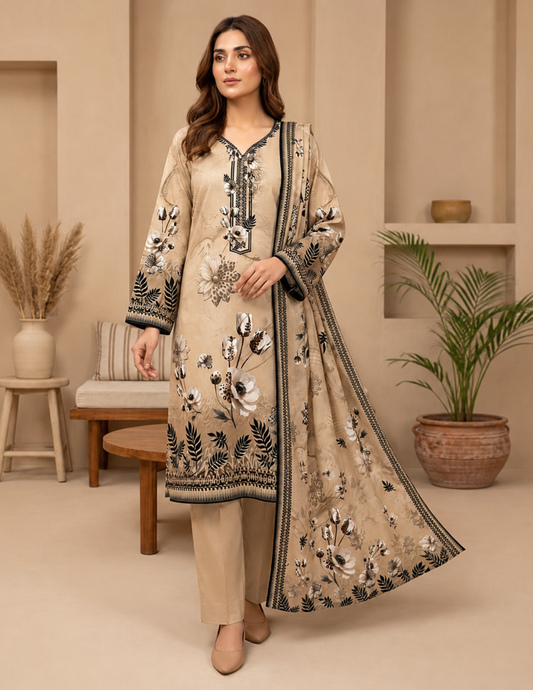 Digital Lawn Printed 3-Piece Unstitched Suit