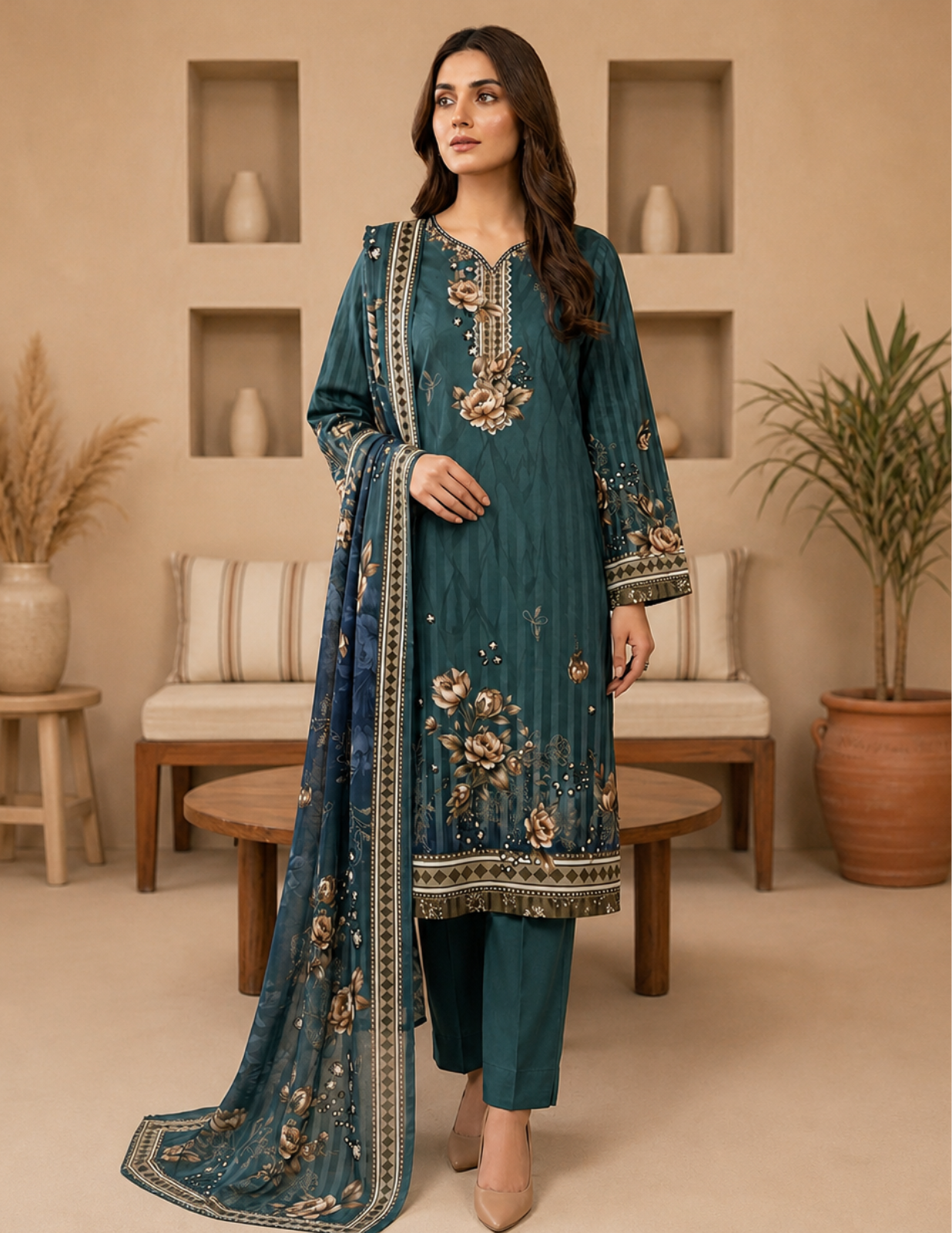 Digital Lawn Printed 3-Piece Unstitched Suit