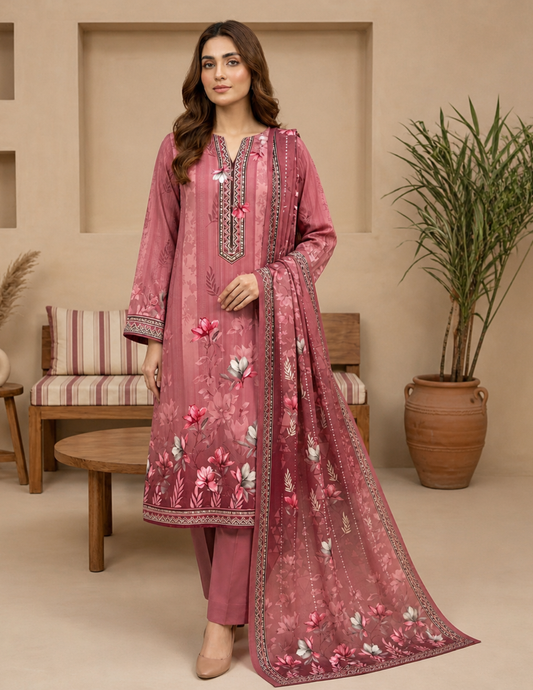 Digital Lawn Printed 3-Piece Unstitched Suit
