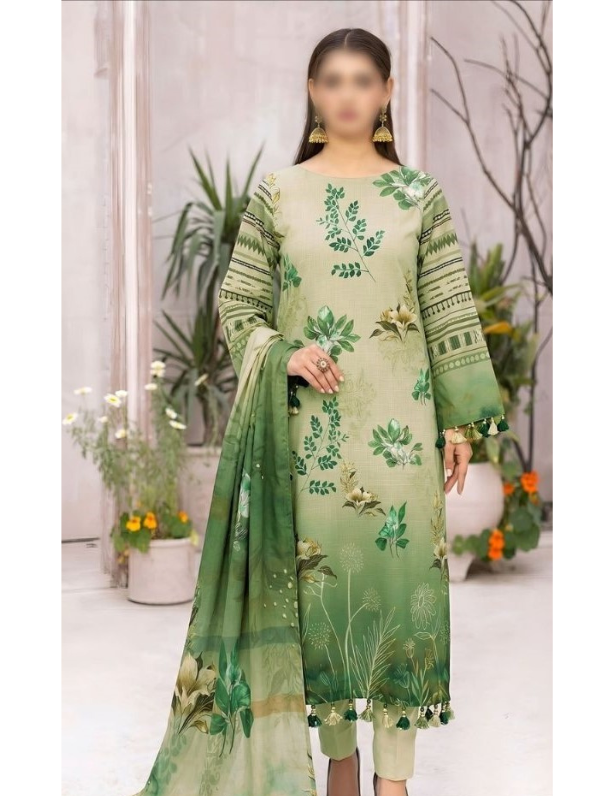 Soft Air Jet Lawn Summer Suit with Floral Print – Unstitched