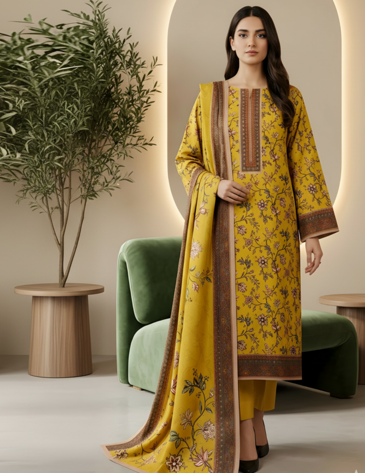 Elegant 3 Piece Printed Civic Lawn Suit with Dupatta