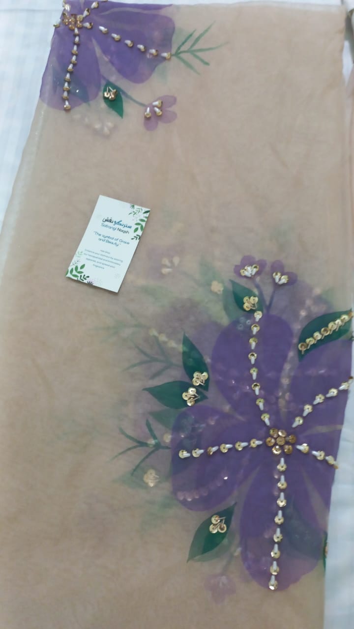 Hand-painted Organza Duppatta