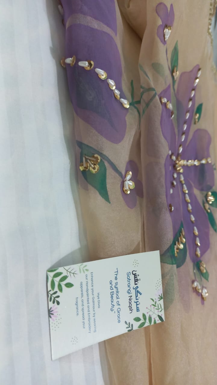 Hand-painted Organza Duppatta