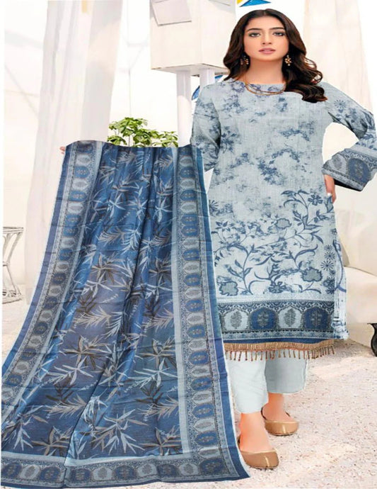 Classic 3-Piece Lawn Suit–Digital Printed Shirt & Dupatta
